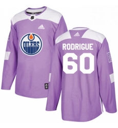 Mens Adidas Edmonton Oilers 60 Olivier Rodrigue Authentic Purple Fights Cancer Practice NHL Jersey 