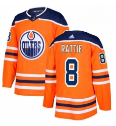 Mens Adidas Edmonton Oilers 8 Ty Rattie Premier Orange Home NHL Jersey 