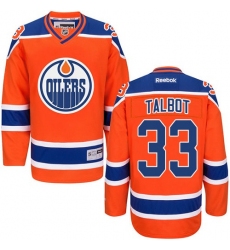 Reebok Edmonton Oilers Mens #33 Cam Talbot Authentic Orange Third NHL Jersey