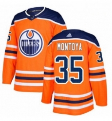 Youth Adidas Edmonton Oilers 35 Al Montoya Authentic Orange Home NHL Jersey 