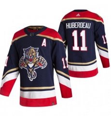 Men Florida Panthers 11 Jonathan Huberdeau Black Adidas 2020 21 Reverse Retro Alternate NHL Jersey