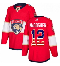 Mens Adidas Florida Panthers 12 Ian McCoshen Authentic Red USA Flag Fashion NHL Jersey 