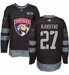 Mens Adidas Florida Panthers 27 Nick Bjugstad Premier Black 1917 2017 100th Anniversary NHL Jersey 