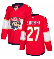 Mens Adidas Florida Panthers 27 Nick Bjugstad Premier Red Home NHL Jersey 