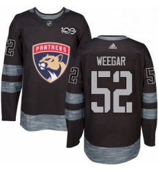 Mens Adidas Florida Panthers 52 MacKenzie Weegar Premier Black 1917 2017 100th Anniversary NHL Jersey 