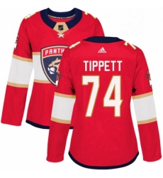 Womens Adidas Florida Panthers 74 Owen Tippett Authentic Red Home NHL Jersey 