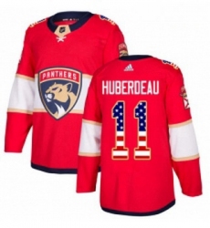 Youth Adidas Florida Panthers 11 Jonathan Huberdeau Authentic Red USA Flag Fashion NHL Jersey 