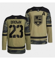 Men Los Angeles Kings 23 Dustin Brown 2022 Camo Military Appreciation Night Stitched jersey