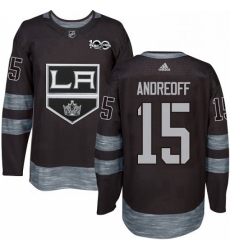 Mens Adidas Los Angeles Kings 15 Andy Andreoff Premier Black 1917 2017 100th Anniversary NHL Jersey 