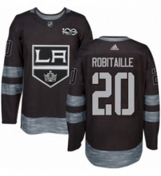 Mens Adidas Los Angeles Kings 20 Luc Robitaille Premier Black 1917 2017 100th Anniversary NHL Jersey 