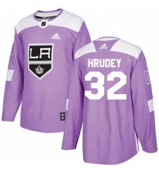 Youth Adidas Los Angeles Kings 32 Kelly Hrudey Authentic Purple Fights Cancer Practice NHL Jersey 