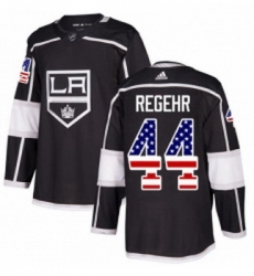 Youth Adidas Los Angeles Kings 44 Robyn Regehr Authentic Black USA Flag Fashion NHL Jersey 