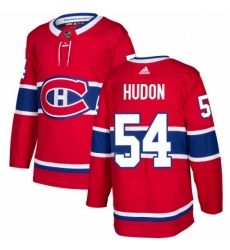 Mens Adidas Montreal Canadiens 54 Charles Hudon Authentic Red Home NHL Jersey 