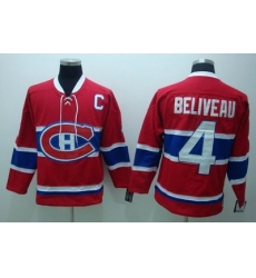 Montreal Canadiens #4 Jean Beliveau red Jerseys C patch