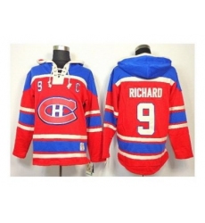 nhl jerseys montreal canadiens #9 richard red[pullover hooded sweatshirt patch C]