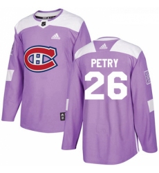 Youth Adidas Montreal Canadiens 26 Jeff Petry Authentic Purple Fights Cancer Practice NHL Jersey 