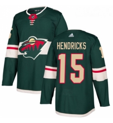 Youth Adidas Minnesota Wild 15 Matt Hendricks Premier Green Home NHL Jersey 