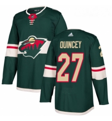 Youth Adidas Minnesota Wild 27 Kyle Quincey Premier Green Home NHL Jersey 