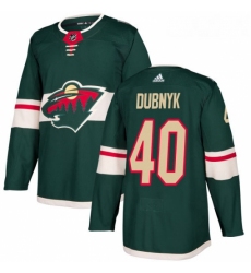 Youth Adidas Minnesota Wild 40 Devan Dubnyk Premier Green Home NHL Jersey 