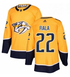 Mens Adidas Nashville Predators 22 Kevin Fiala Authentic Gold Home NHL Jersey 