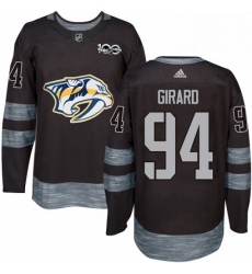 Mens Adidas Nashville Predators 94 Samuel Girard Authentic Black 1917 2017 100th Anniversary NHL Jersey 