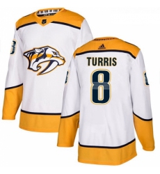 Youth Adidas Nashville Predators 8 Kyle Turris Authentic White Away NHL Jersey 