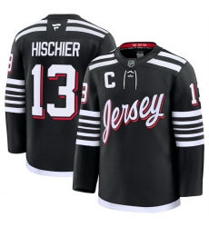 Men New Jersey Devils 13 Nico Hischier Black 2024 25 Alternate Stitched Hockey Jersey