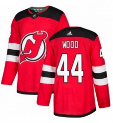 Mens Adidas New Jersey Devils 44 Miles Wood Authentic Red Home NHL Jersey 