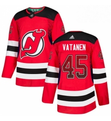 Mens Adidas New Jersey Devils 45 Sami Vatanen Authentic Red Drift Fashion NHL Jersey 