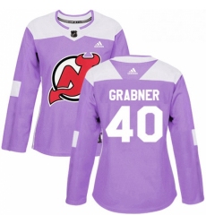 Womens Adidas New Jersey Devils 40 Michael Grabner Authentic Purple Fights Cancer Practice NHL Jersey 