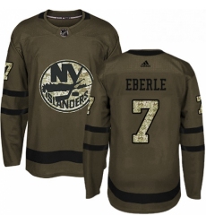 Mens Adidas New York Islanders 7 Jordan Eberle Premier Green Salute to Service NHL Jersey 