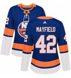 Womens Adidas New York Islanders 42 Scott Mayfield Authentic Royal Blue Home NHL Jersey 