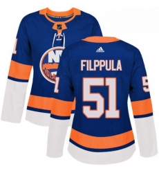 Womens Adidas New York Islanders 51 Valtteri Filppula Premier Royal Blue Home NHL Jersey 