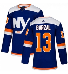 Youth Adidas New York Islanders 13 Mathew Barzal Premier Blue Alternate NHL Jersey 