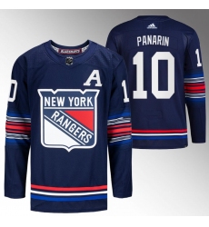 Men New York Rangers 10 Artemi Panarin Navy Stitched Jersey