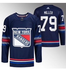 Men New York Rangers 79 K 27Andre Miller Navy Stitched Jersey