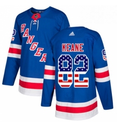 Mens Adidas New York Rangers 82 Joey Keane Authentic Royal Blue USA Flag Fashion NHL Jersey 