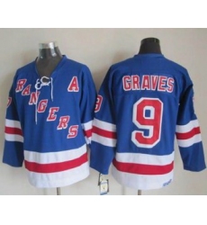 New York Rangers #9 Adam Graves Light Blue CCM Throwback Stitched NHL Jersey