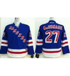 Kids New York Rangers #27 Ryan McDonagh Blue NHL Jerseys