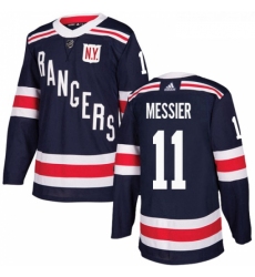 Youth Adidas New York Rangers 11 Mark Messier Authentic Navy Blue 2018 Winter Classic NHL Jersey 