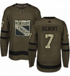 Youth Adidas New York Rangers 7 Rod Gilbert Authentic Green Salute to Service NHL Jersey 