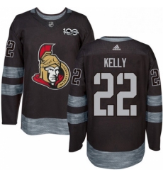 Mens Adidas Ottawa Senators 22 Chris Kelly Authentic Black 1917 2017 100th Anniversary NHL Jersey 