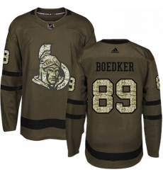 Mens Adidas Ottawa Senators 89 Mikkel Boedker Authentic Green Salute to Service NHL Jersey 