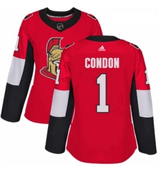 Womens Adidas Ottawa Senators 1 Mike Condon Premier Red Home NHL Jersey 