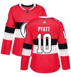 Womens Adidas Ottawa Senators 10 Tom Pyatt Authentic Red 2017 100 Classic NHL Jersey 