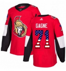 Youth Adidas Ottawa Senators 71 Gabriel Gagne Authentic Red USA Flag Fashion NHL Jersey 