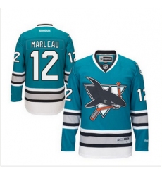 San Jose Sharks #12 Patrick Marleau Teal 25th Anniversary Stitched NHL Jersey