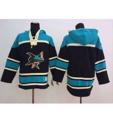 nhl jerseys san jose sharks blank black-green[pullover hooded sweatshirt]