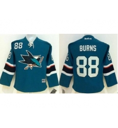 Youth San Jose Sharks #88 Brent Burns Green Stitched NHL Jersey