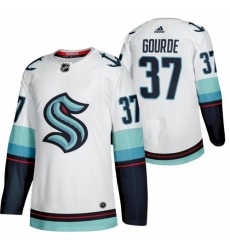 Men Seattle 37 Kraken Yanni Gourde 2022 Away White Jersey